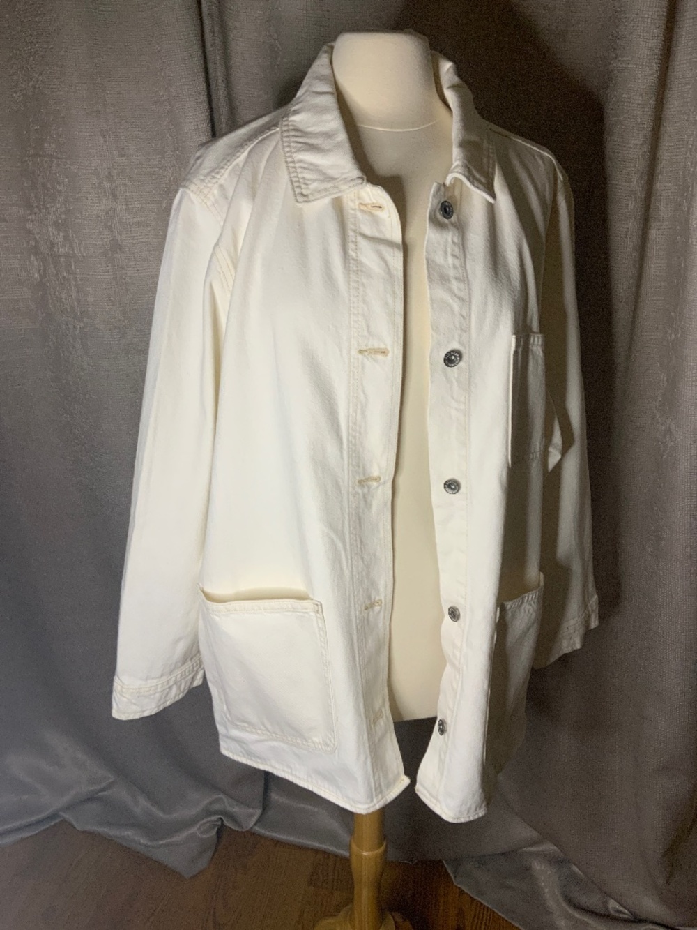 New Old Navy Cotton Cream/White XL Jean Jacket